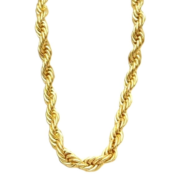 Rope Chain 18k Gold Layered Men's Necklace 22 inch Jewelry Fashion Accessory - Picture 6 of 6
